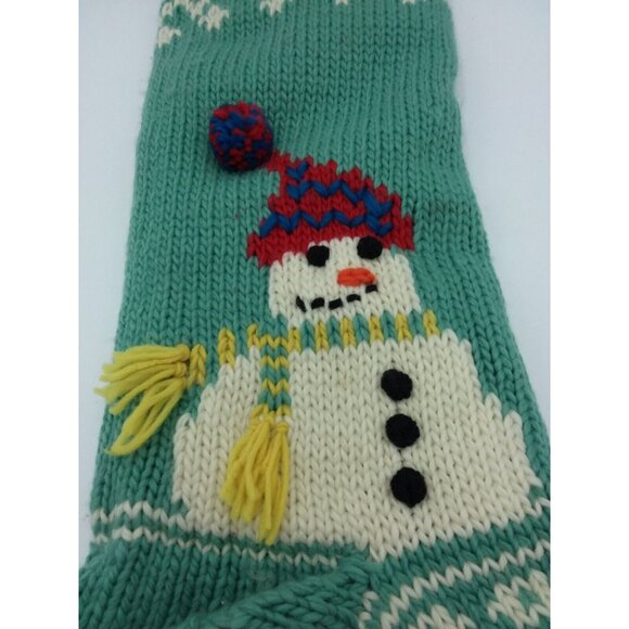 Pottery Barn Kids Ava Holiday Merry and Bright Snowman Knit Christmas Stocking - Picture 3 of 10